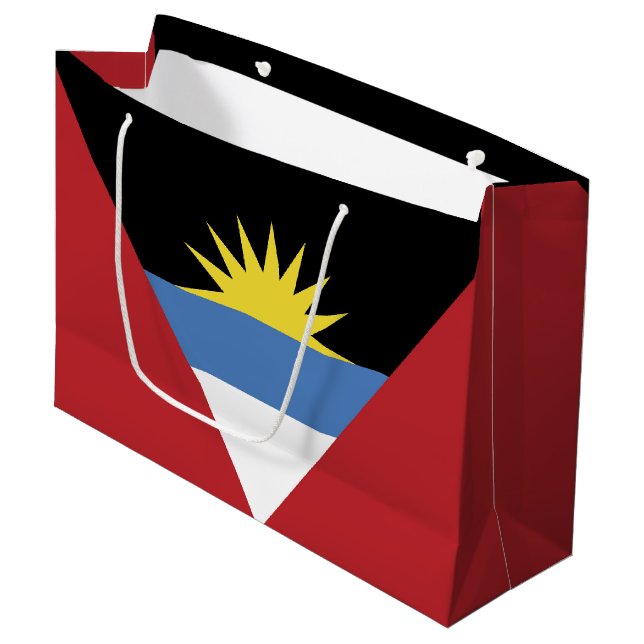 Antigua and Barbuda flag Large Gift Bag (Front Angled)