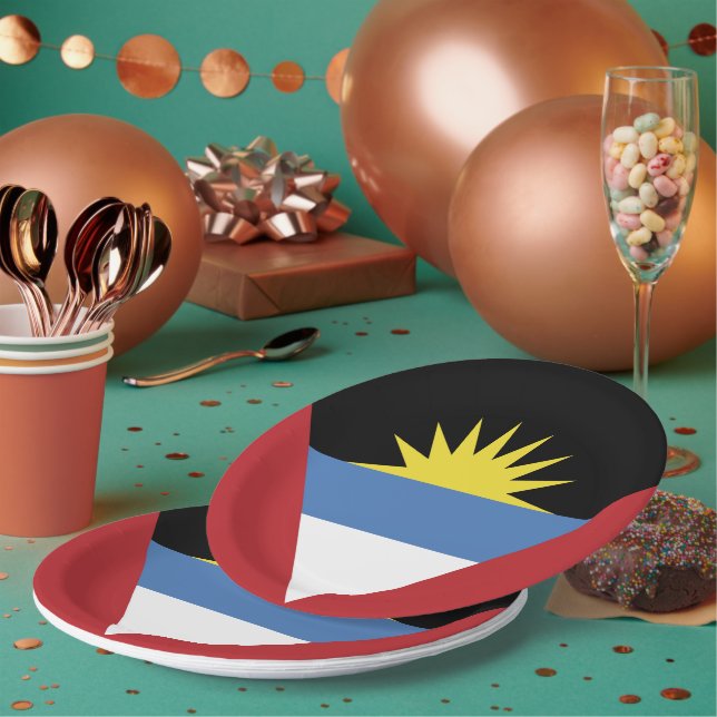 Antigua and Barbuda flag Paper Plate (Multi)
