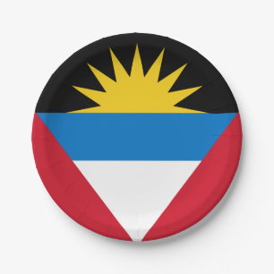 Antigua and Barbuda Flag Paper Plate