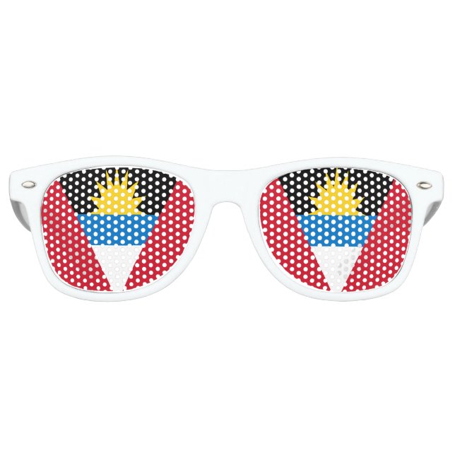 Antigua and Barbuda Flag Retro Sunglasses (Front)