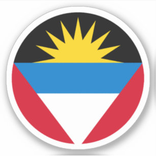 Antigua and Barbuda Flag Round Sticker