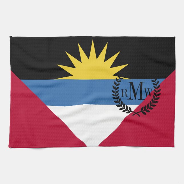 Antigua and Barbuda Flag Tea Towel (Horizontal)