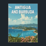 Antigua and Barbuda Illustration Travel Art Retro Postcard<br><div class="desc">Antigua and Barbuda vector artwork design. Antigua and Barbuda,  a twin-island paradise in the Caribbean,  is known for its pristine white-sand beaches,  crystal-clear waters,  and rich maritime history.</div>