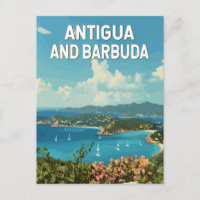 Antigua and Barbuda Illustration Travel Art Retro