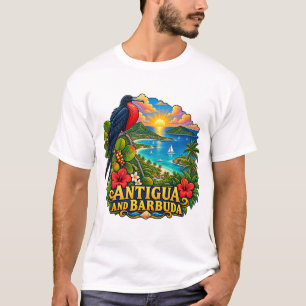 Antigua and Barbuda Island Heritage Art T-Shirt
