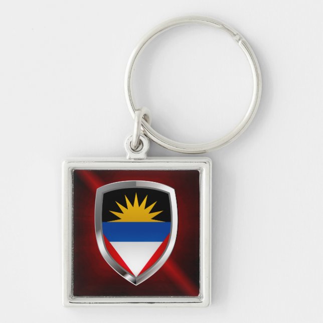 Antigua and Barbuda Mettalic Emblem Key Ring (Front)