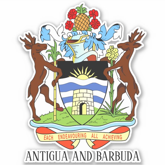 Antigua and Barbuda National Coat Arms Patriotic (Front)