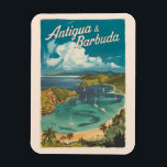 Antigua and Barbuda Painterly Travel Art Vintage Magnet<br><div class="desc">Antigua and Barbuda vector artwork design. Antigua and Barbuda,  a twin-island paradise in the Caribbean,  is known for its pristine white-sand beaches,  crystal-clear waters,  and rich maritime history.</div>
