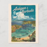 Antigua and Barbuda Painterly Travel Art Vintage