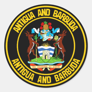 Antigua and Barbuda Round Emblem Classic Round Sticker