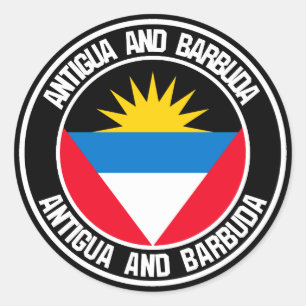 Antigua and Barbuda Round Emblem Classic Round Sticker