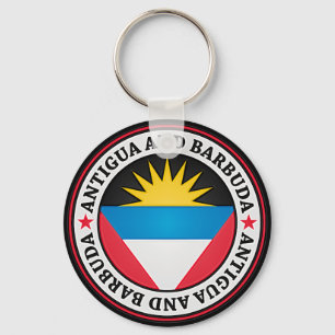Antigua And Barbuda Round Emblem Key Ring