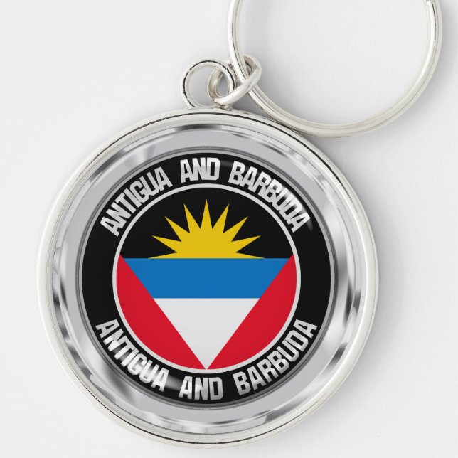 Antigua and Barbuda Round Emblem Key Ring (Front)