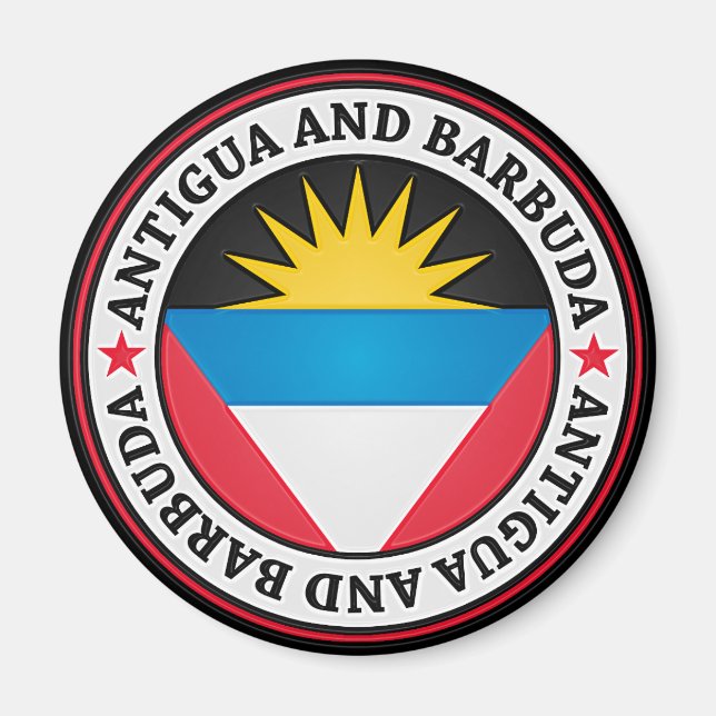 Antigua And Barbuda Round Emblem Magnet (Front)