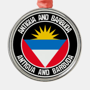 Antigua and Barbuda Round Emblem Metal Tree Decoration