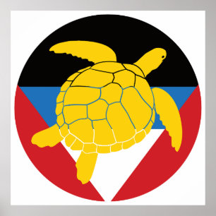 Antigua and Barbuda Sea turtle Antiguan Barbudan Poster