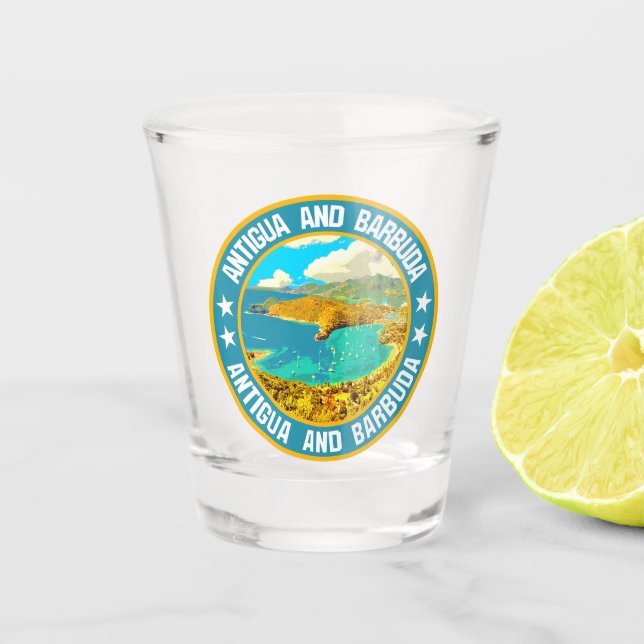 Antigua and Barbuda                                Shot Glass (Front)