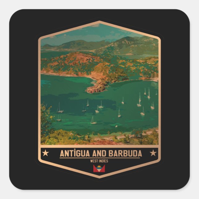Antigua and Barbuda Square Sticker (Front)