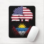 Antigua Antiguan American USA Tree Roots Flag Mouse Mat (With Mouse)