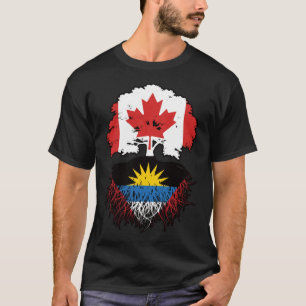 Antigua Antiguan Canadian Canada Tree Roots Flag T-Shirt