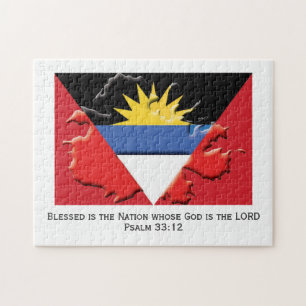 ANTIGUA BARBUDA   Blessed Nation   ANTIGUAN FLAG Jigsaw Puzzle