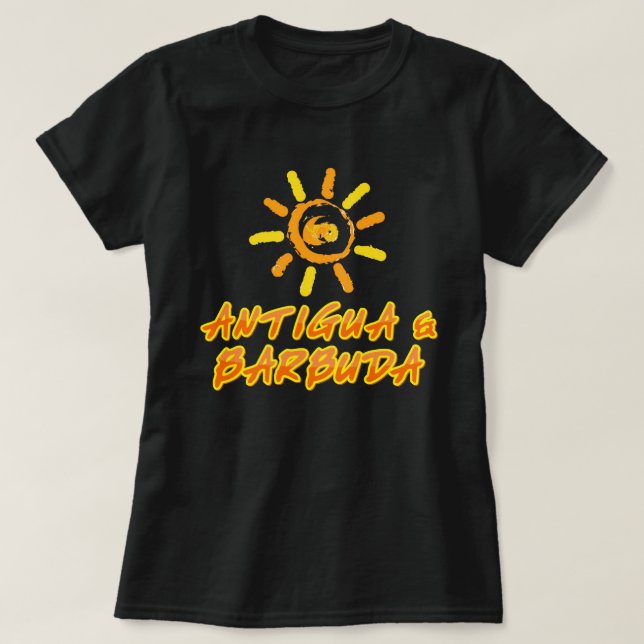 Antigua & Barbuda bright yellow & orange T-Shirt (Design Front)