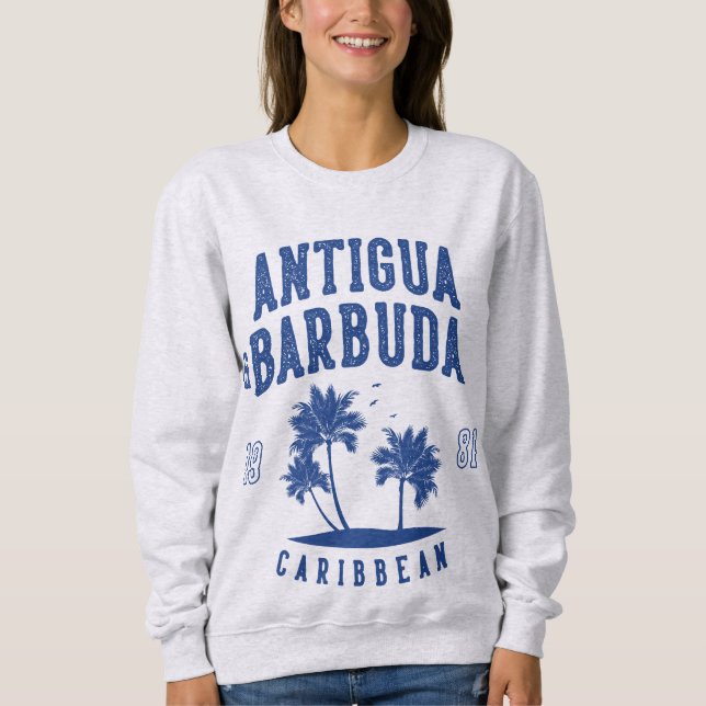 Antigua & Barbuda Caribbean Palm Tree Sweatshirt (Front)