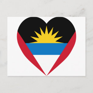 Antigua & Barbuda Flag Heart Postcard