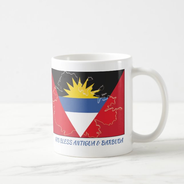 ANTIGUA BARBUDA FLAG Scripture Customised White Coffee Mug (Right)