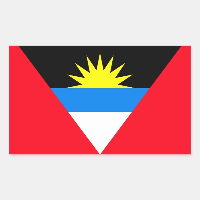 ANTIGUA & BARBUDA RECTANGULAR STICKER (Front)