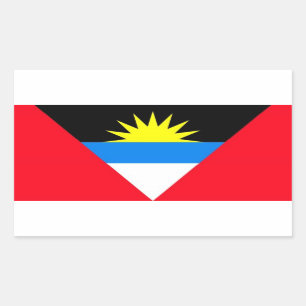 ANTIGUA & BARBUDA RECTANGULAR STICKER