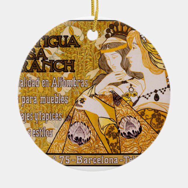 Antigua Casa Franch Ceramic Tree Decoration (Front)