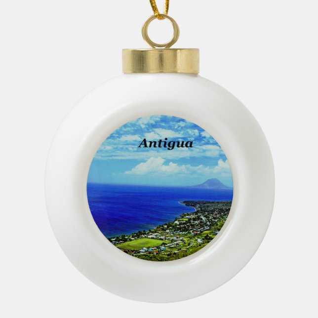 Antigua Ceramic Ball Christmas Ornament (Front)
