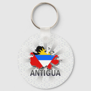 Antigua Flag Map 2.0 Key Ring