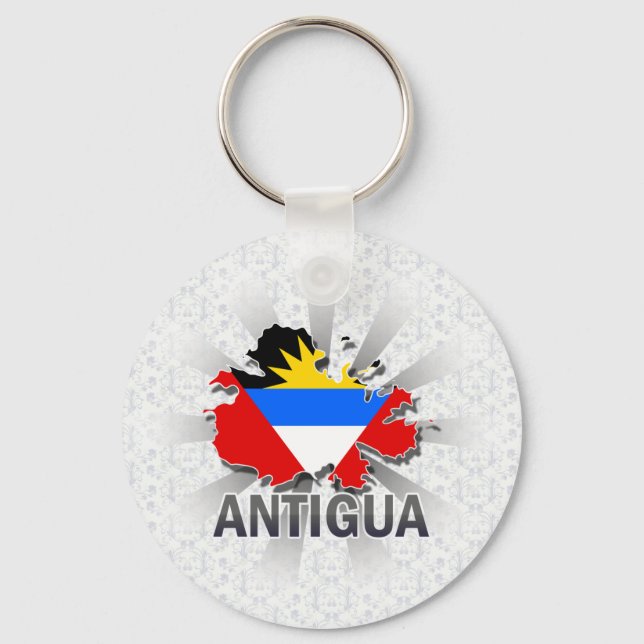 Antigua Flag Map 2.0 Key Ring (Front)
