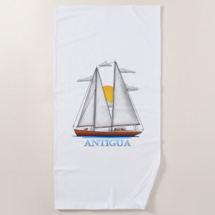Antigua Florida Coastal Nautical Sailing Sailor Beach Towel