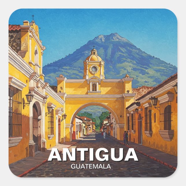 Antigua Guatemala Travel Square Sticker (Front)
