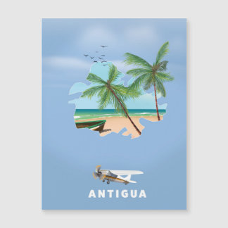 Antigua Illustrated map travel poster