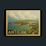 Antigua Magnet Vintage Travel<br><div class="desc">Antigua design in Vintage Travel style featuring a tropical island scene with ocean and blue sky.</div>