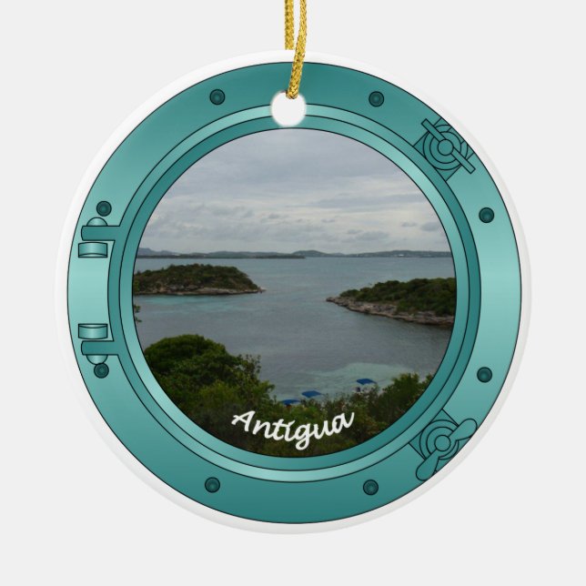 Antigua Porthole Ceramic Tree Decoration (Front)
