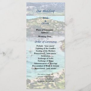 Antigua View Falmouth Harbour Wedding Program Programme