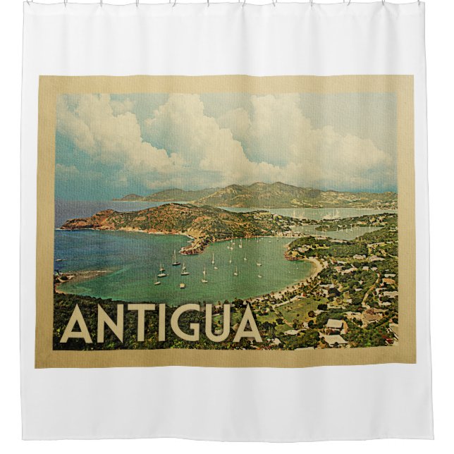 Antigua Vintage Travel Shower Curtain (Front)