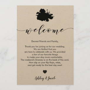 Antigua Wedding Welcome Letter & Itinerary Card