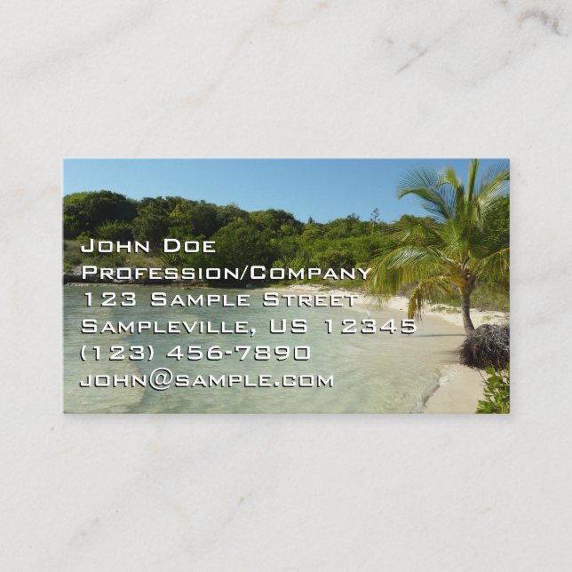 Antiguan Beach Beautiful Tropical Landscape Business Card (Front)