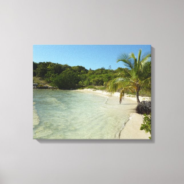 Antiguan Beach Beautiful Tropical Landscape Canvas Print (Front)