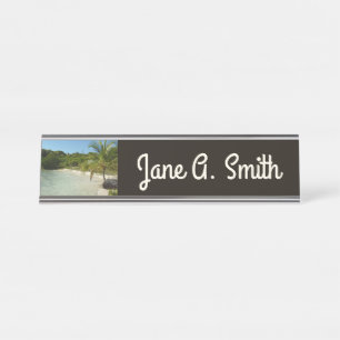 Antiguan Beach Beautiful Tropical Landscape Desk Name Plate
