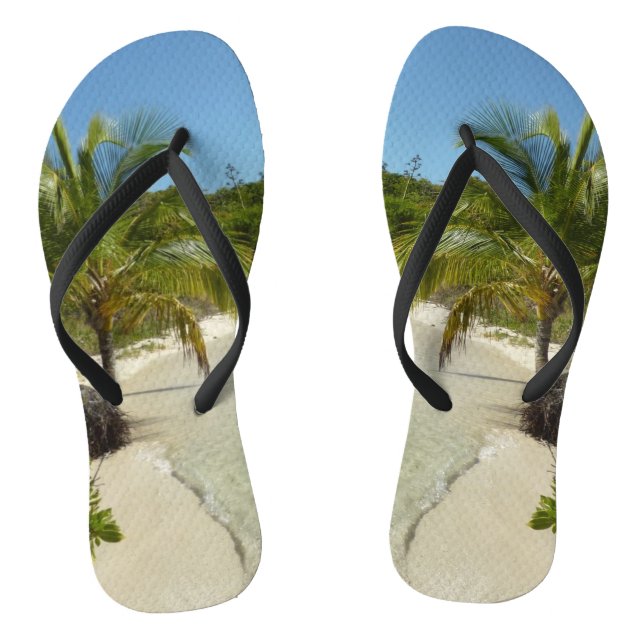 Antiguan Beach Beautiful Tropical Landscape Flip Flops (Footbed)