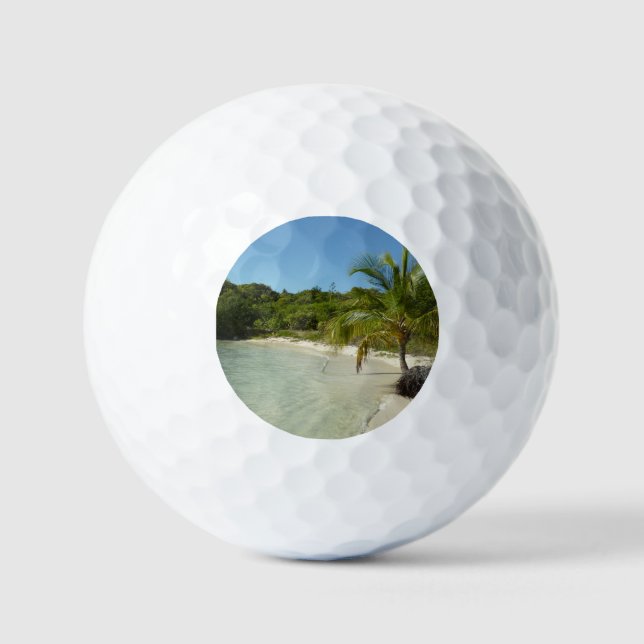 Antiguan Beach Beautiful Tropical Landscape Golf Balls (Front)