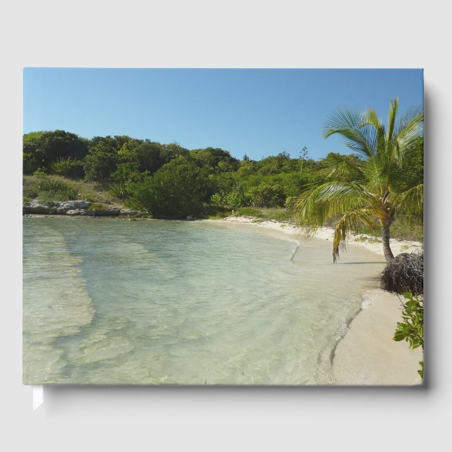 Antiguan Beach Beautiful Tropical Landscape Guest Book (Front)