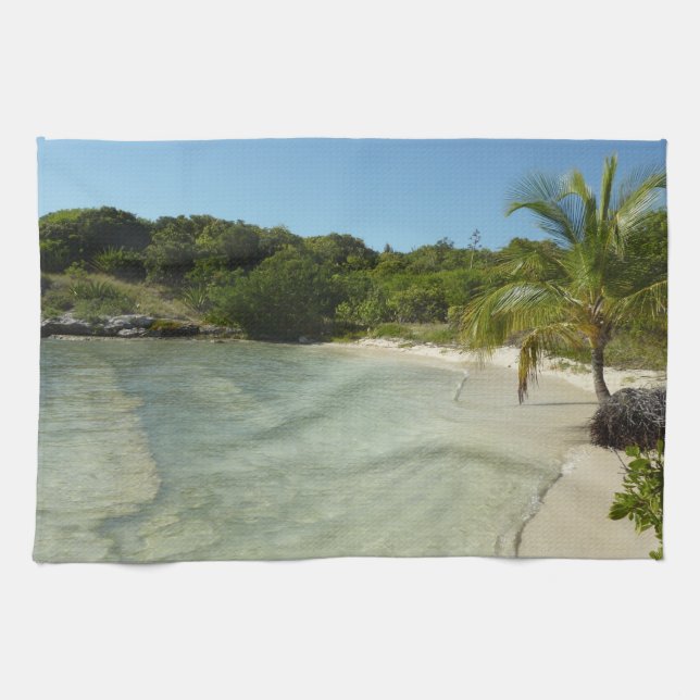 Antiguan Beach Beautiful Tropical Landscape Tea Towel (Horizontal)